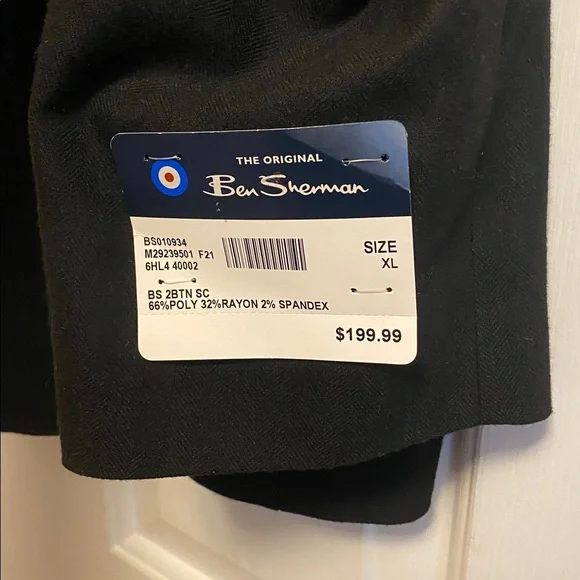 Ben Sherman Black Blazer w/ Removable Quilted Liner Jacket XL NWT - Picture 4 of 11